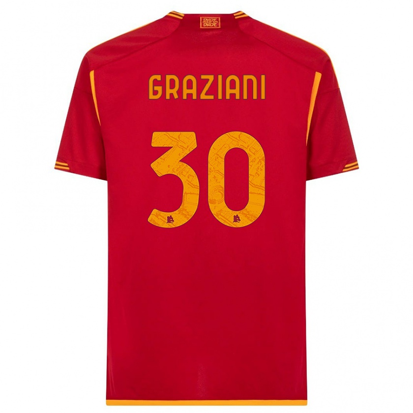 Kandiny Hombre Camiseta Leonardo Graziani #30 Rojo 1ª Equipación 2023/24 La Camisa Chile