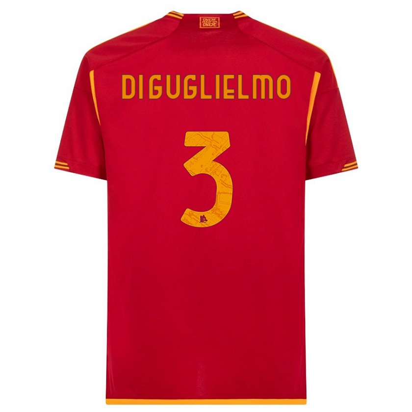 Kandiny Hombre Camiseta Lucia Di Guglielmo #3 Rojo 1ª Equipación 2023/24 La Camisa Chile