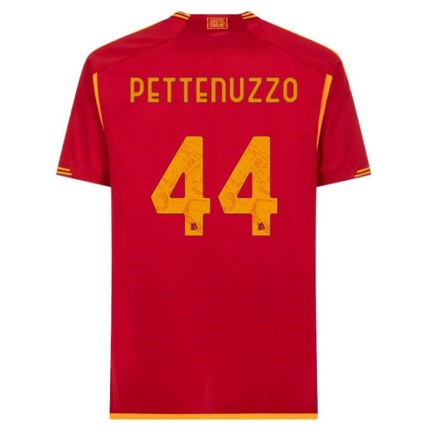 Kandiny Hombre Camiseta Tecla Pettenuzzo #44 Rojo 1ª Equipación 2023/24 La Camisa Chile