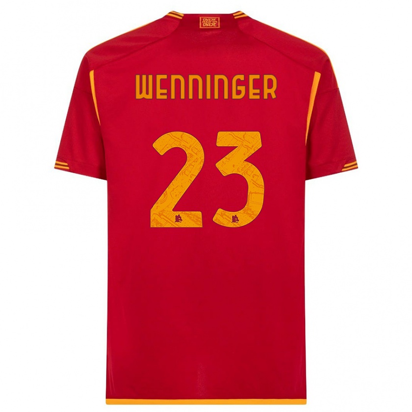 Kandiny Hombre Camiseta Carina Wenninger #23 Rojo 1ª Equipación 2023/24 La Camisa Chile