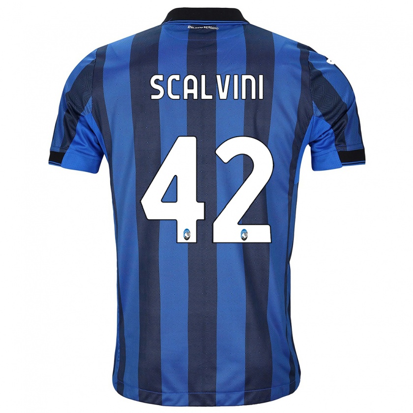 Kandiny Hombre Camiseta Giorgio Scalvini #42 Azul Negro 1ª Equipación 2023/24 La Camisa Chile