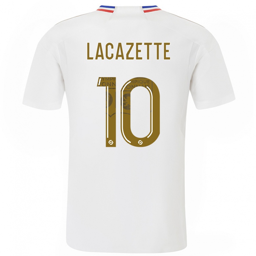 Kandiny Hombre Camiseta Alexandre Lacazette #10 Blanco 1ª Equipación 2023/24 La Camisa Chile