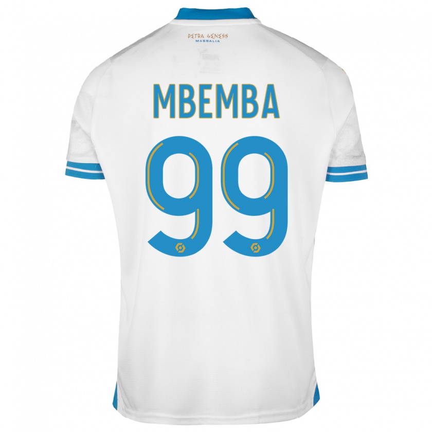 Kandiny Hombre Camiseta Chancel Mbemba #99 Blanco 1ª Equipación 2023/24 La Camisa Chile