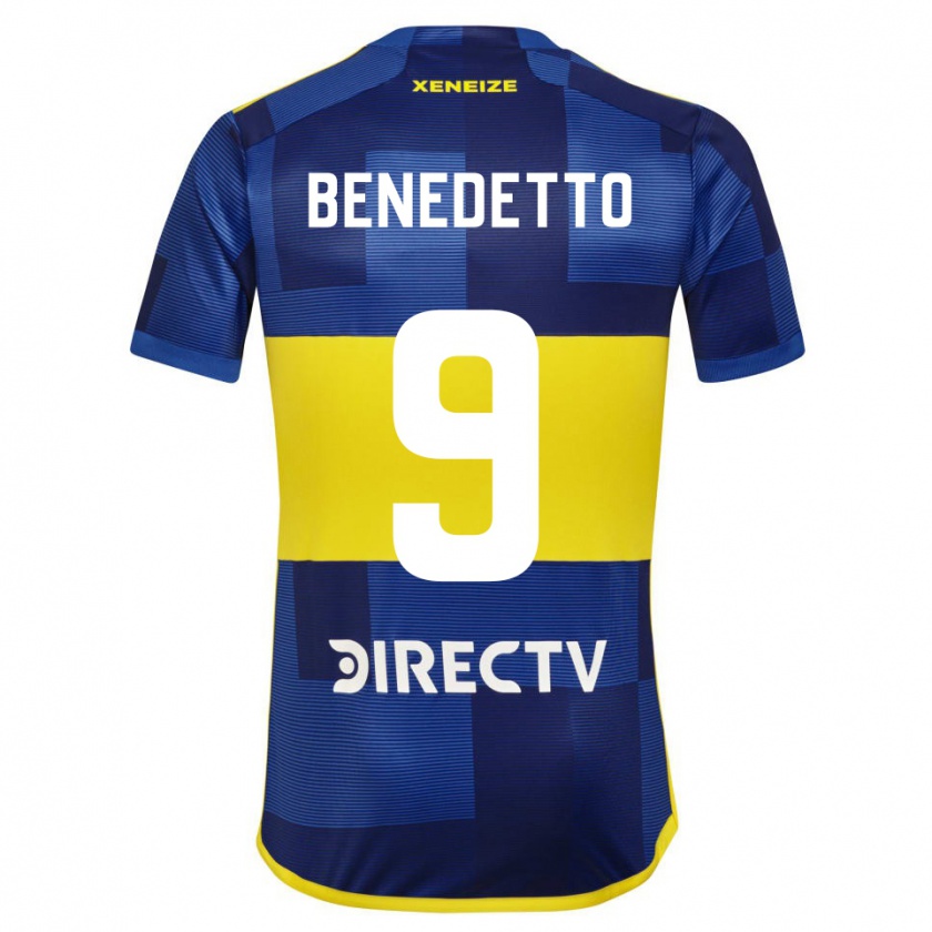 Kandiny Hombre Camiseta Darío Benedetto #9 Azul Oscuro Amarillo 1ª Equipación 2023/24 La Camisa Chile
