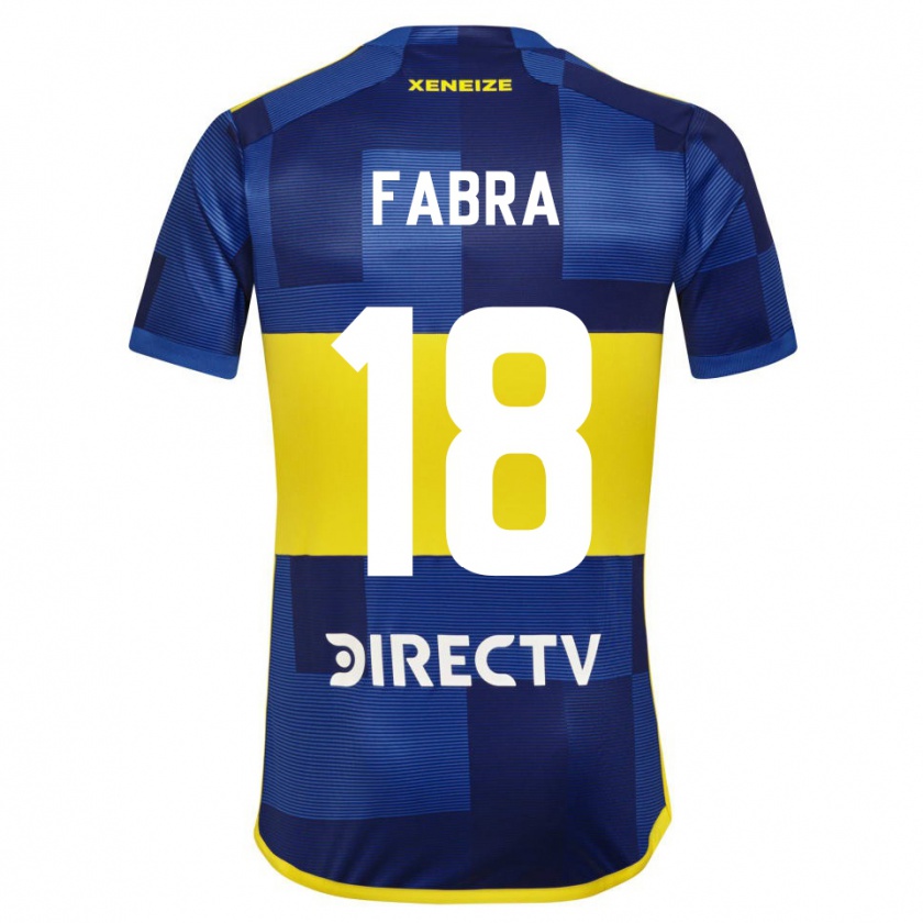 Kandiny Hombre Camiseta Frank Fabra #18 Azul Oscuro Amarillo 1ª Equipación 2023/24 La Camisa Chile