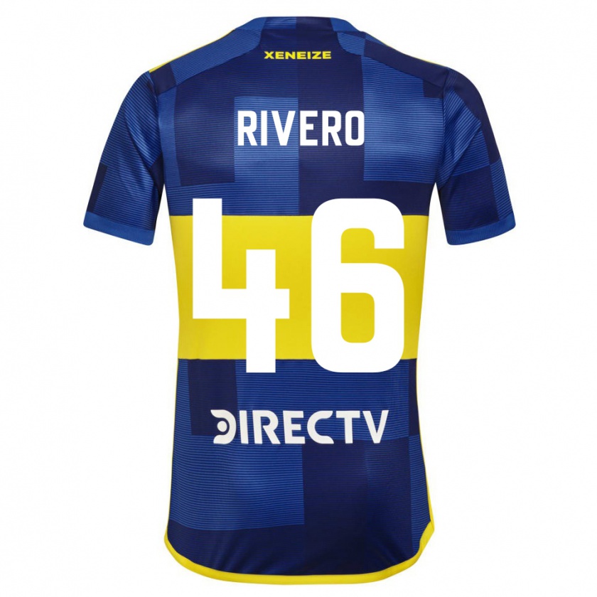 Kandiny Hombre Camiseta Simón Rivero #46 Azul Oscuro Amarillo 1ª Equipación 2023/24 La Camisa Chile