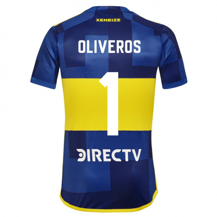 Kandiny Hombre Camiseta Laurina Oliveros #1 Azul Oscuro Amarillo 1ª Equipación 2023/24 La Camisa Chile