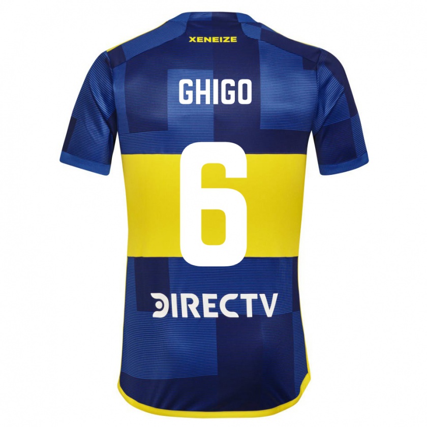 Kandiny Hombre Camiseta Cecilia Ghigo #6 Azul Oscuro Amarillo 1ª Equipación 2023/24 La Camisa Chile