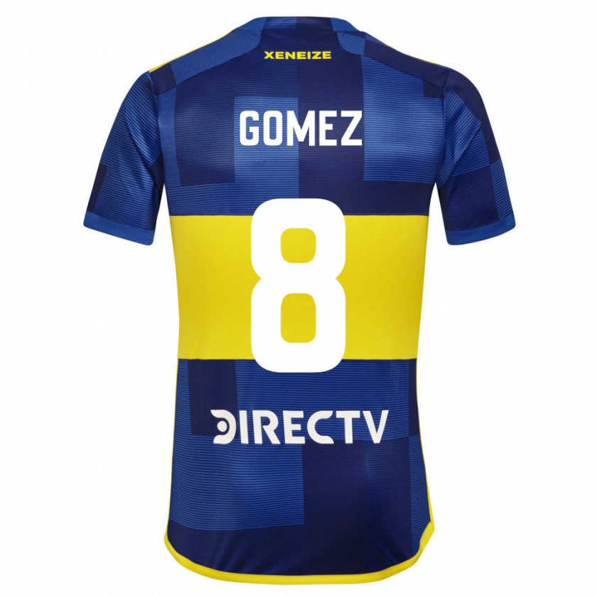 Kandiny Hombre Camiseta Camila Gomez Ares #8 Azul Oscuro Amarillo 1ª Equipación 2023/24 La Camisa Chile
