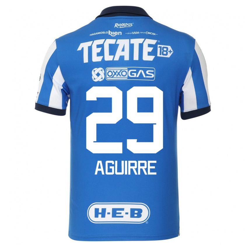 Kandiny Hombre Camiseta Rodrigo Aguirre #29 Azul Blanco 1ª Equipación 2023/24 La Camisa Chile