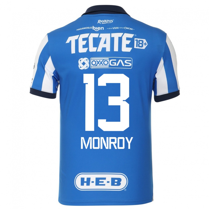 Kandiny Hombre Camiseta Paola Monroy #13 Azul Blanco 1ª Equipación 2023/24 La Camisa Chile