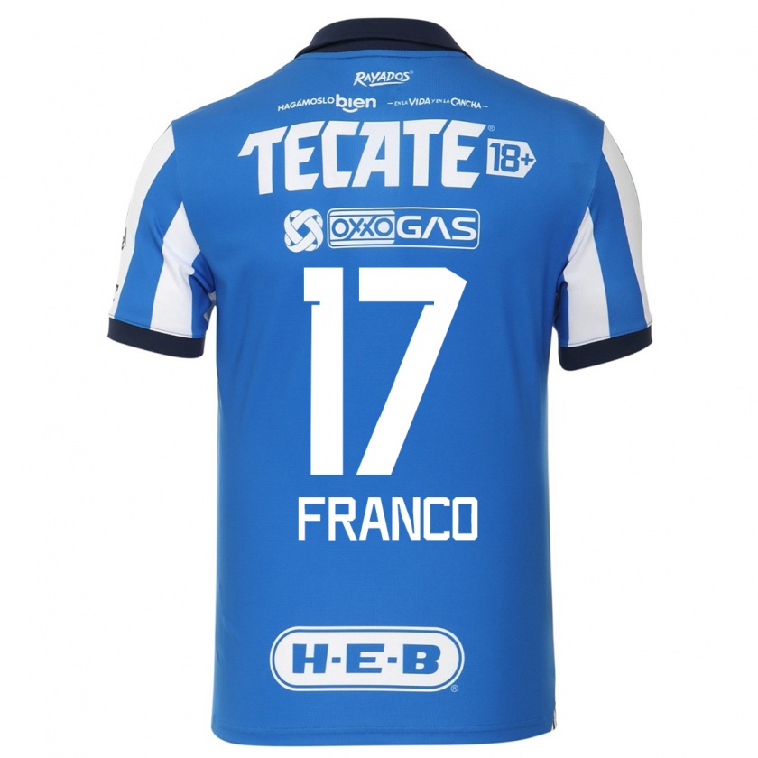 Kandiny Hombre Camiseta Yamile Franco #17 Azul Blanco 1ª Equipación 2023/24 La Camisa Chile