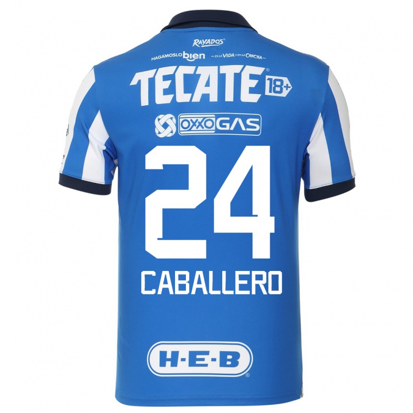 Kandiny Hombre Camiseta Mariana Caballero #24 Azul Blanco 1ª Equipación 2023/24 La Camisa Chile