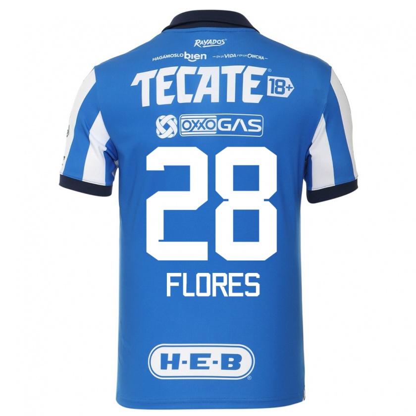 Kandiny Hombre Camiseta Silvana Flores #28 Azul Blanco 1ª Equipación 2023/24 La Camisa Chile