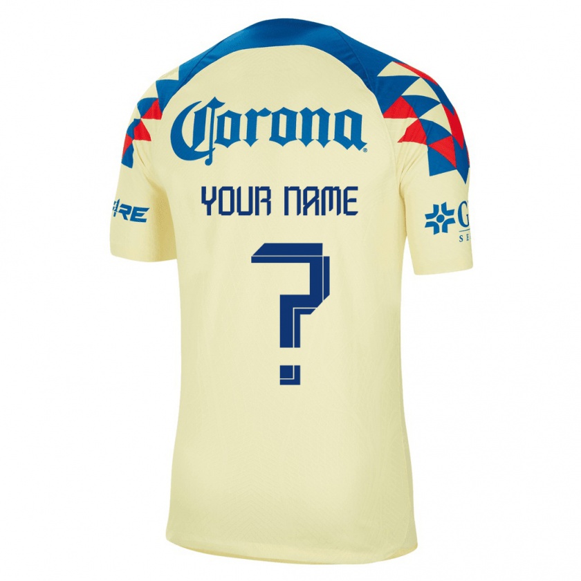 Kandiny Hombre Camiseta Su Nombre #0 Amarillo 1ª Equipación 2023/24 La Camisa Chile
