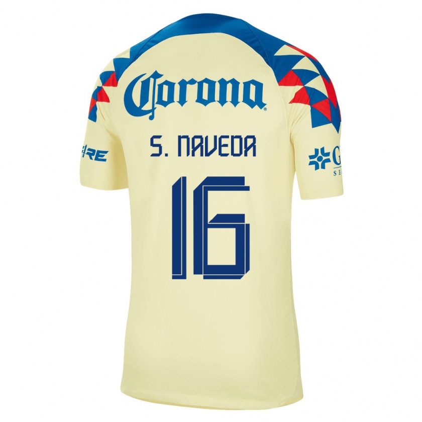 Kandiny Hombre Camiseta Santiago Naveda #16 Amarillo 1ª Equipación 2023/24 La Camisa Chile
