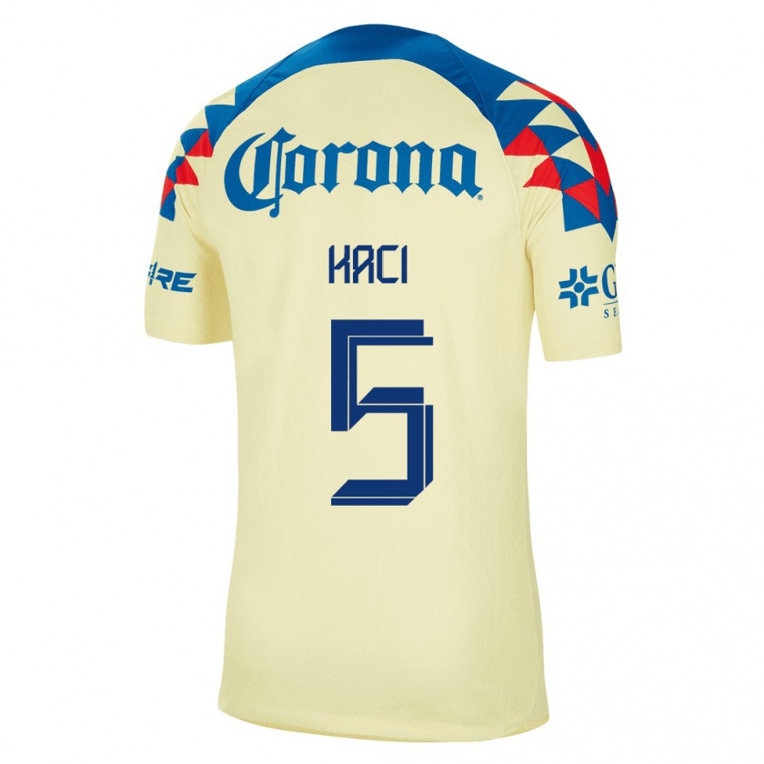 Kandiny Hombre Camiseta Aurelie Kaci #5 Amarillo 1ª Equipación 2023/24 La Camisa Chile
