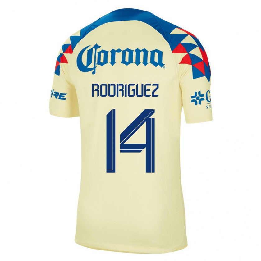 Kandiny Hombre Camiseta Monica Rodriguez #14 Amarillo 1ª Equipación 2023/24 La Camisa Chile