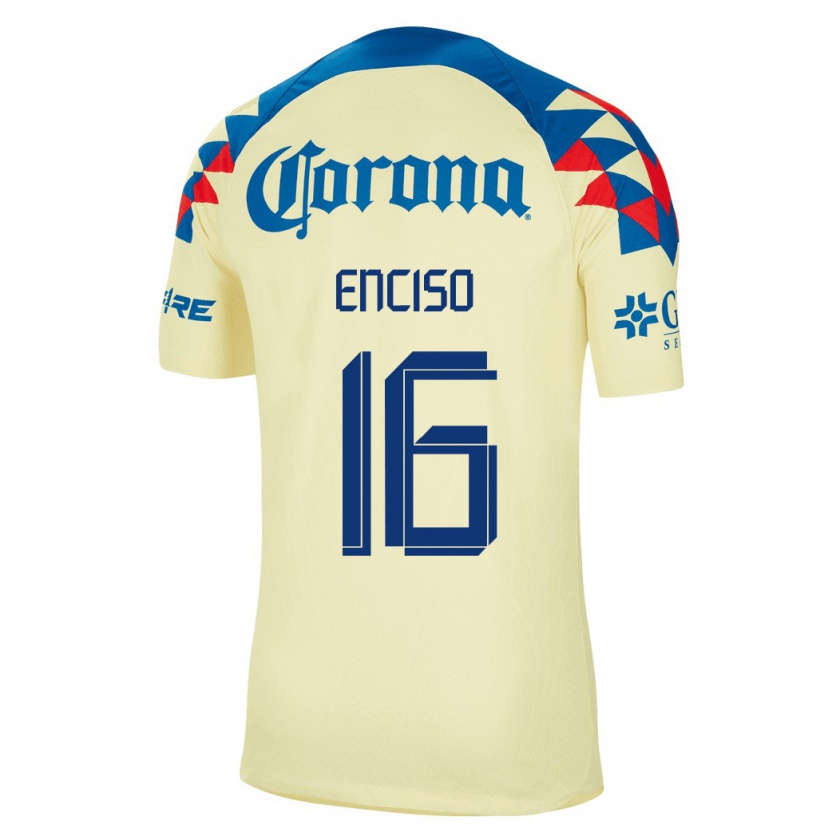 Kandiny Hombre Camiseta Sabrina Enciso #16 Amarillo 1ª Equipación 2023/24 La Camisa Chile