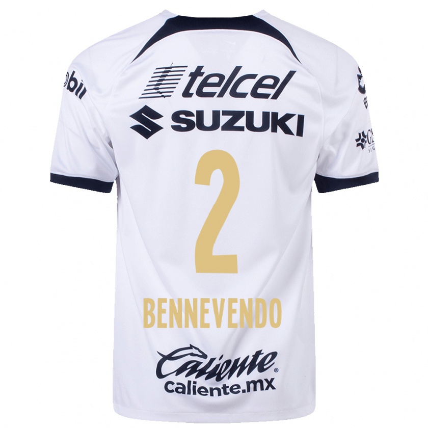 Kandiny Hombre Camiseta Pablo Bennevendo #2 Blanco 1ª Equipación 2023/24 La Camisa Chile