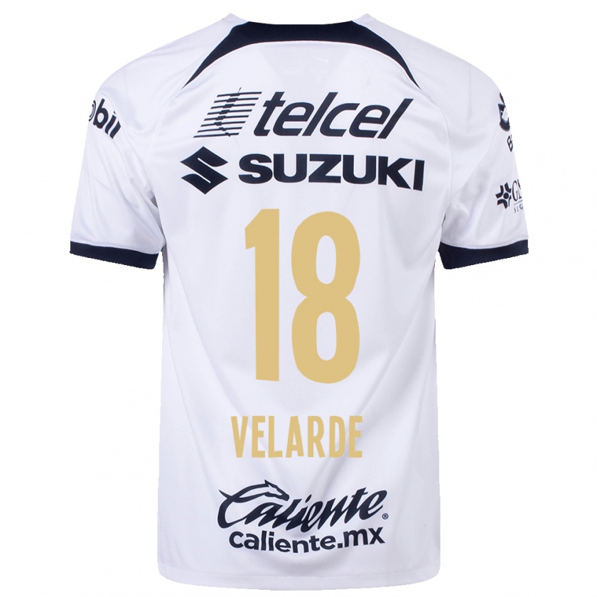Kandiny Hombre Camiseta Efrain Velarde #18 Blanco 1ª Equipación 2023/24 La Camisa Chile