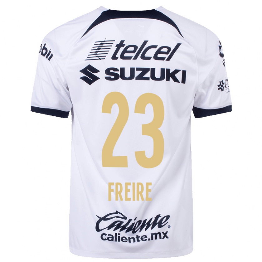 Kandiny Hombre Camiseta Nicolas Freire #23 Blanco 1ª Equipación 2023/24 La Camisa Chile