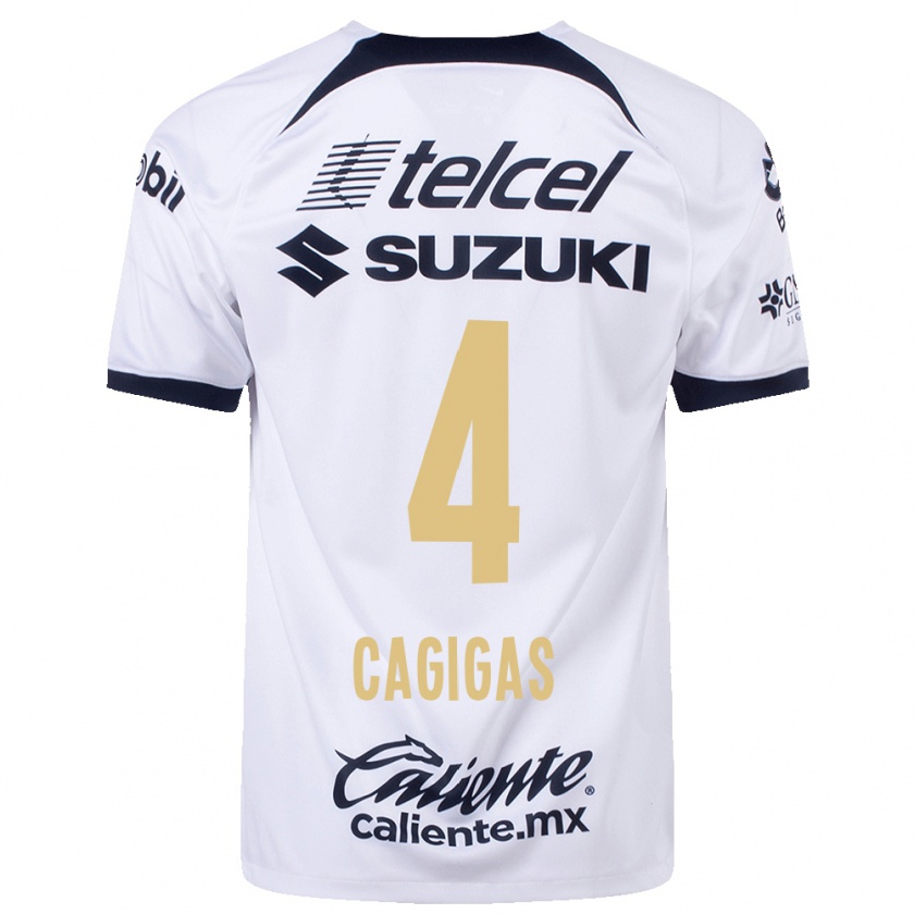Kandiny Hombre Camiseta Deneva Cagigas #4 Blanco 1ª Equipación 2023/24 La Camisa Chile