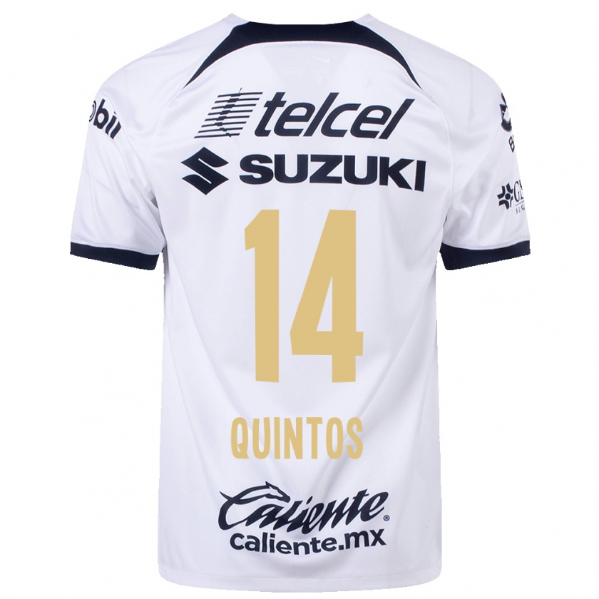 Kandiny Hombre Camiseta Bibiana Quintos #14 Blanco 1ª Equipación 2023/24 La Camisa Chile
