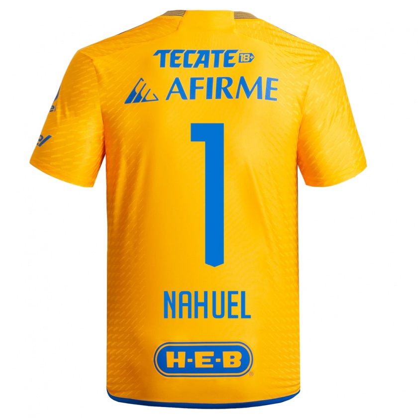 Kandiny Hombre Camiseta Nahuel Guzmán #1 Amarillo 1ª Equipación 2023/24 La Camisa Chile