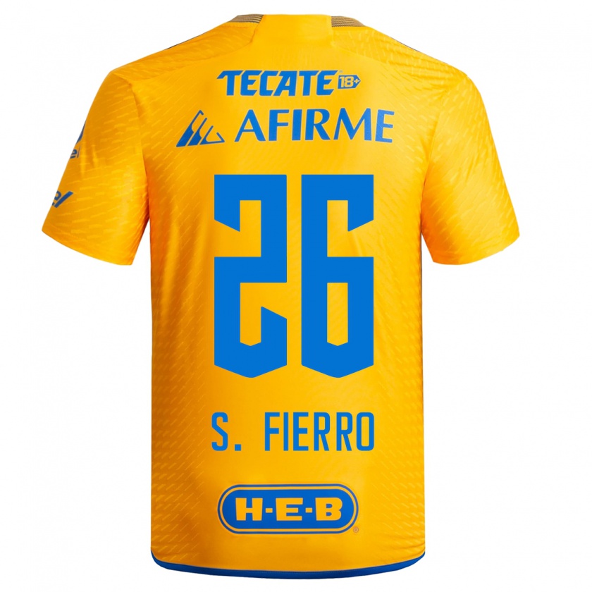 Kandiny Hombre Camiseta Sebastián Fierro #26 Amarillo 1ª Equipación 2023/24 La Camisa Chile