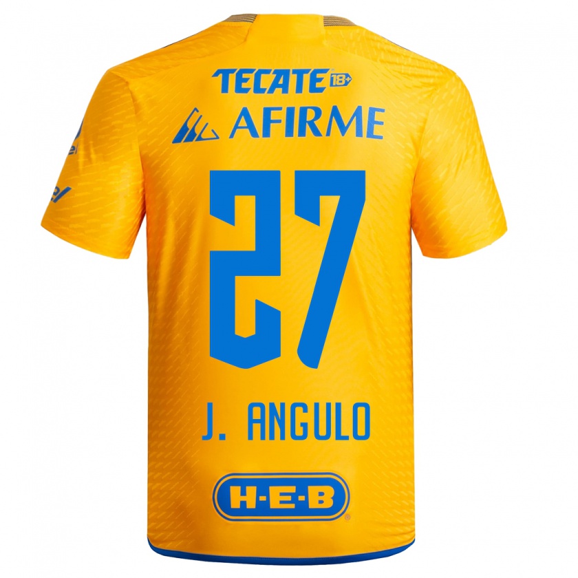 Kandiny Hombre Camiseta Jesús Angulo #27 Amarillo 1ª Equipación 2023/24 La Camisa Chile