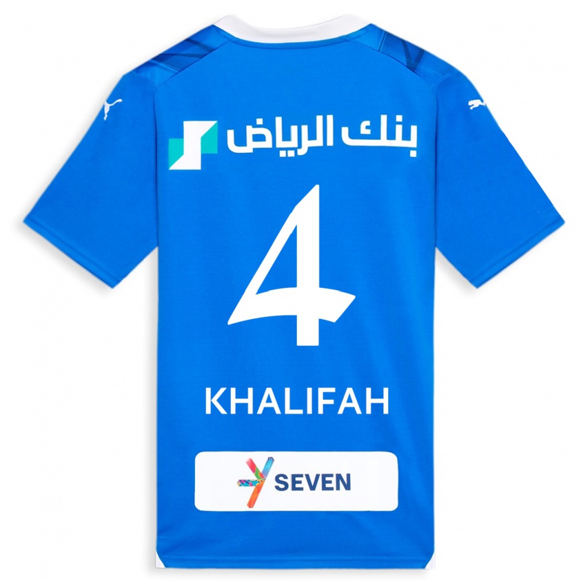 Kandiny Hombre Camiseta Khalifah Al-Dawsari #4 Azul 1ª Equipación 2023/24 La Camisa Chile