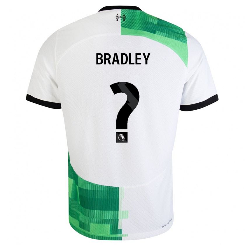 Kandiny Hombre Camiseta Conor Bradley #0 Blanco Verde 2ª Equipación 2023/24 La Camisa Chile