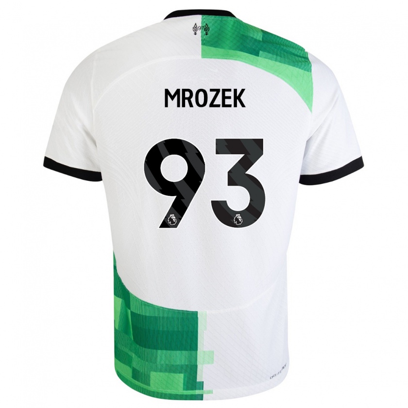 Kandiny Hombre Camiseta Fabian Mrozek #93 Blanco Verde 2ª Equipación 2023/24 La Camisa Chile