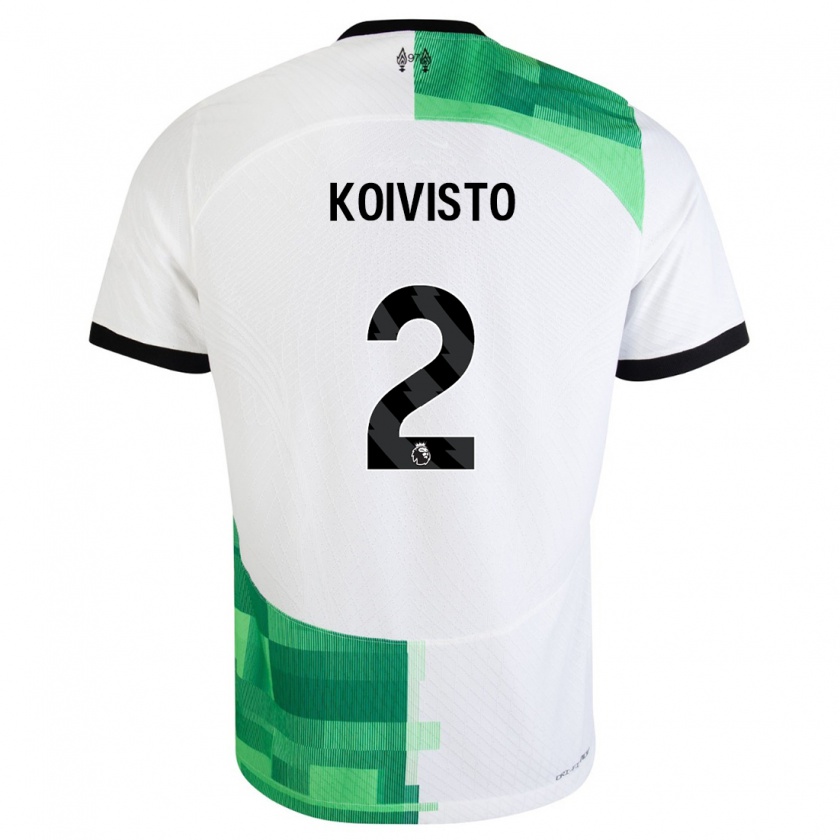 Kandiny Hombre Camiseta Emma Koivisto #2 Blanco Verde 2ª Equipación 2023/24 La Camisa Chile