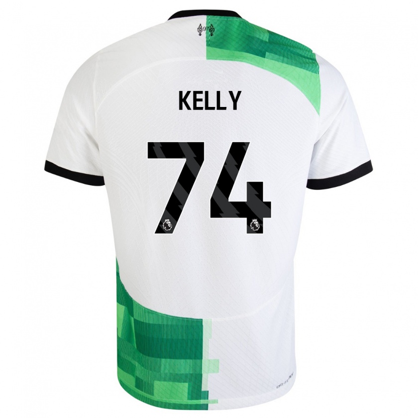 Kandiny Hombre Camiseta Oscar Kelly #74 Blanco Verde 2ª Equipación 2023/24 La Camisa Chile