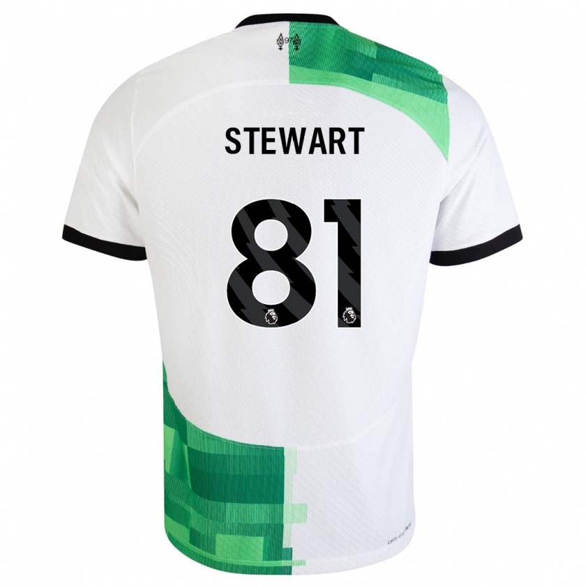 Kandiny Hombre Camiseta Layton Stewart #81 Blanco Verde 2ª Equipación 2023/24 La Camisa Chile