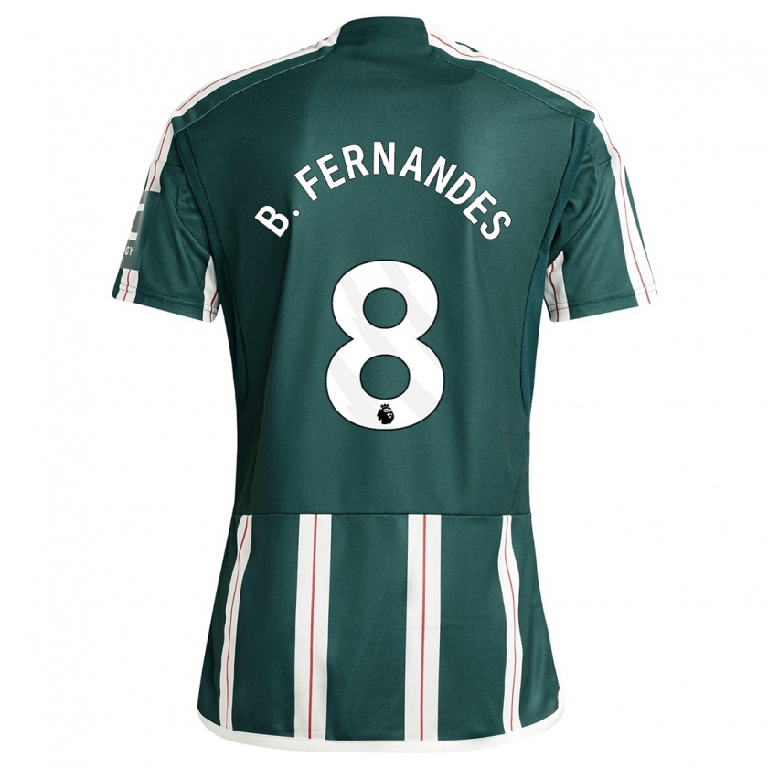 Kandiny Hombre Camiseta Bruno Fernandes #8 Verde Oscuro 2ª Equipación 2023/24 La Camisa Chile