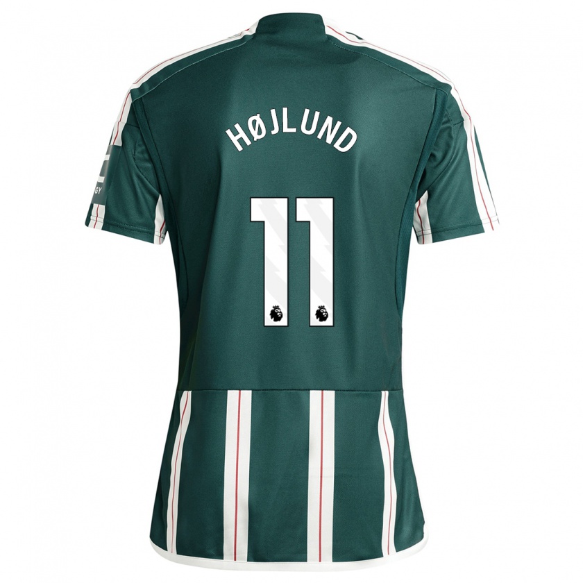Kandiny Hombre Camiseta Rasmus Højlund #11 Verde Oscuro 2ª Equipación 2023/24 La Camisa Chile