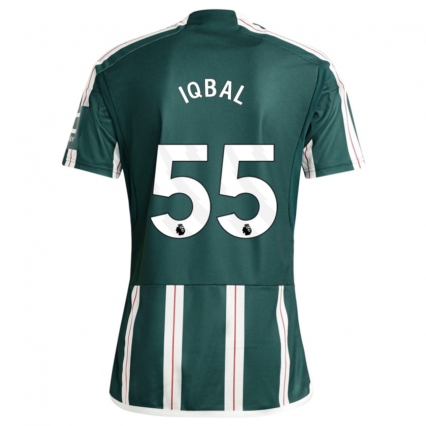 Kandiny Hombre Camiseta Zidane Iqbal #55 Verde Oscuro 2ª Equipación 2023/24 La Camisa Chile
