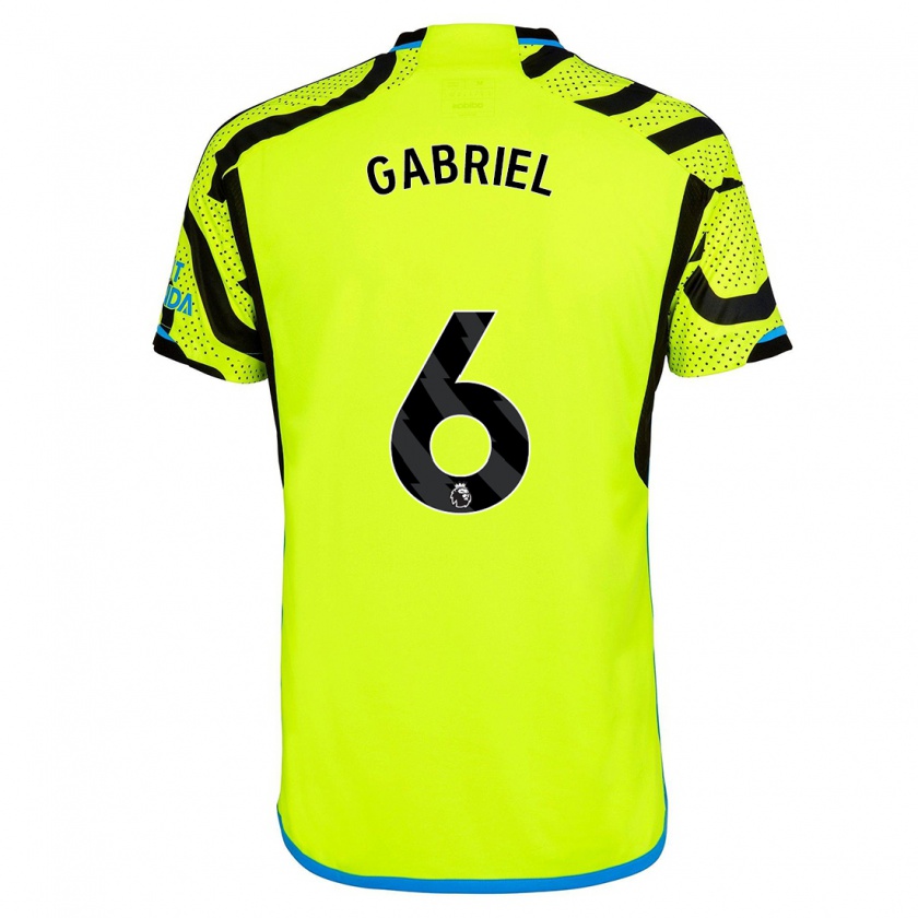 Kandiny Hombre Camiseta Gabriel Magalhães #6 Amarillo 2ª Equipación 2023/24 La Camisa Chile