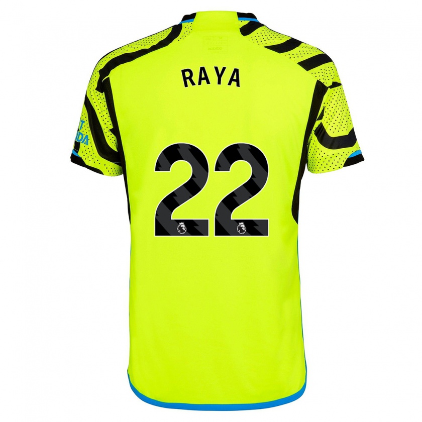 Kandiny Hombre Camiseta David Raya #22 Amarillo 2ª Equipación 2023/24 La Camisa Chile