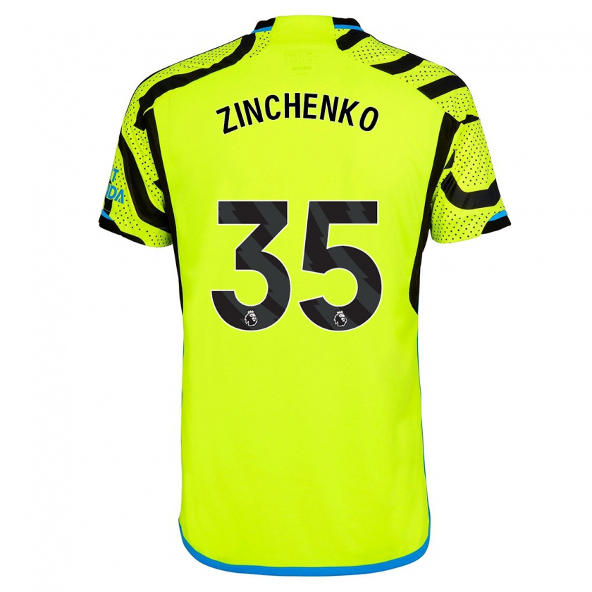 Kandiny Hombre Camiseta Oleksandr Zinchenko #35 Amarillo 2ª Equipación 2023/24 La Camisa Chile