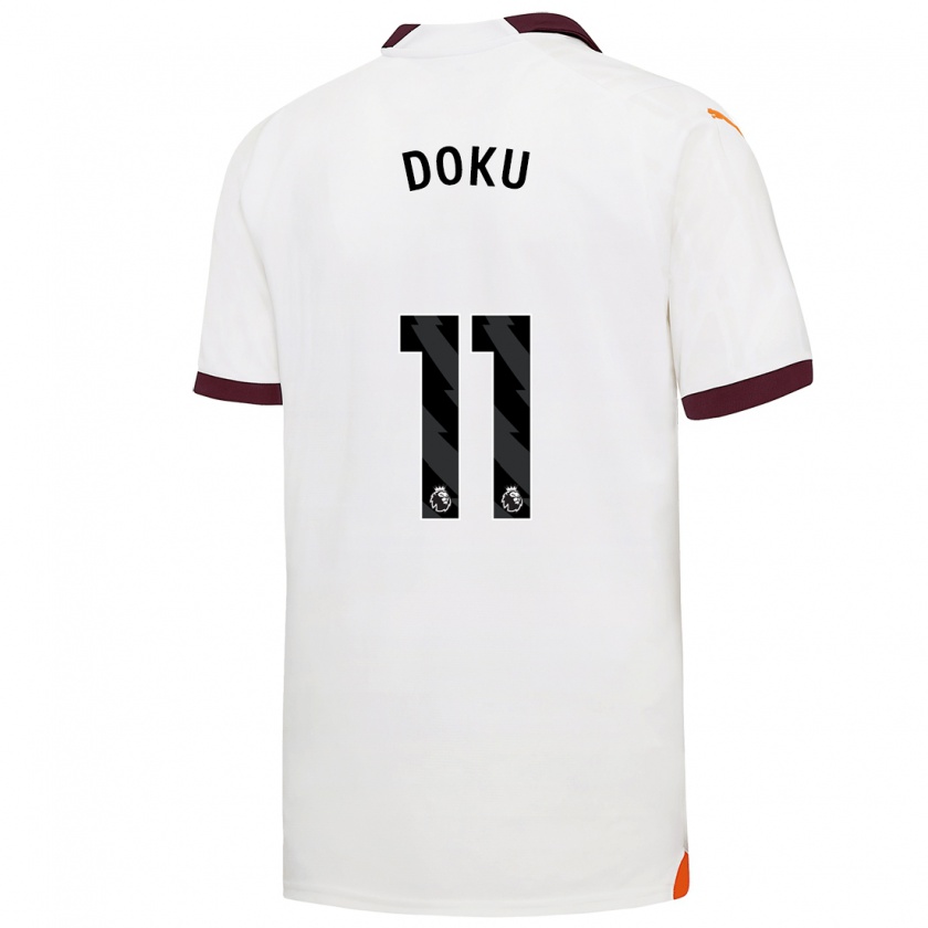 Kandiny Hombre Camiseta Jérémy Doku #11 Blanco 2ª Equipación 2023/24 La Camisa Chile