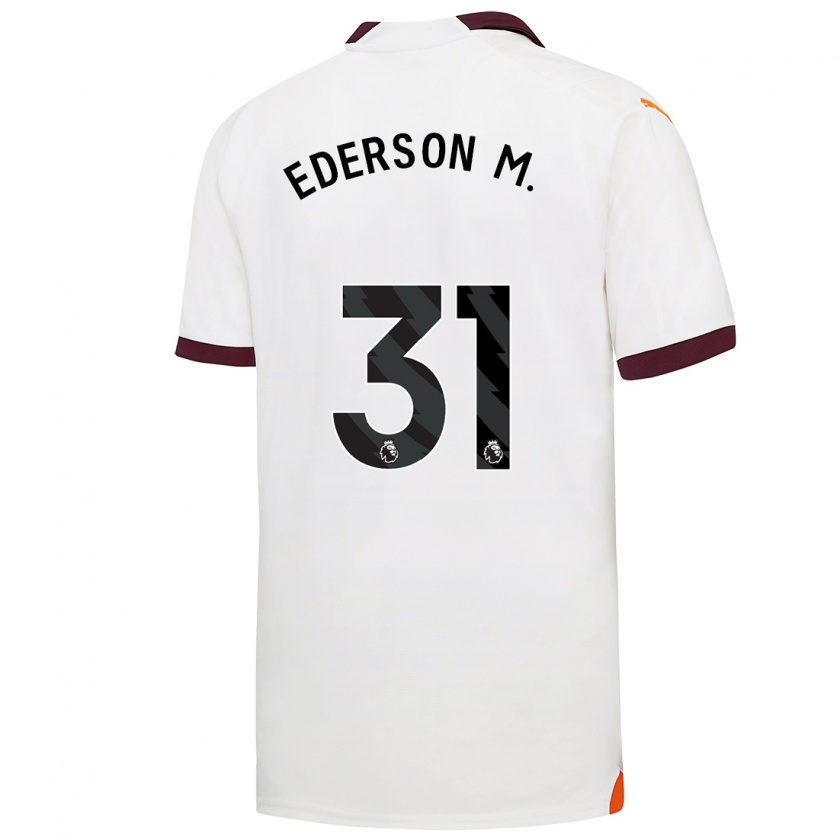 Kandiny Hombre Camiseta Ederson #31 Blanco 2ª Equipación 2023/24 La Camisa Chile
