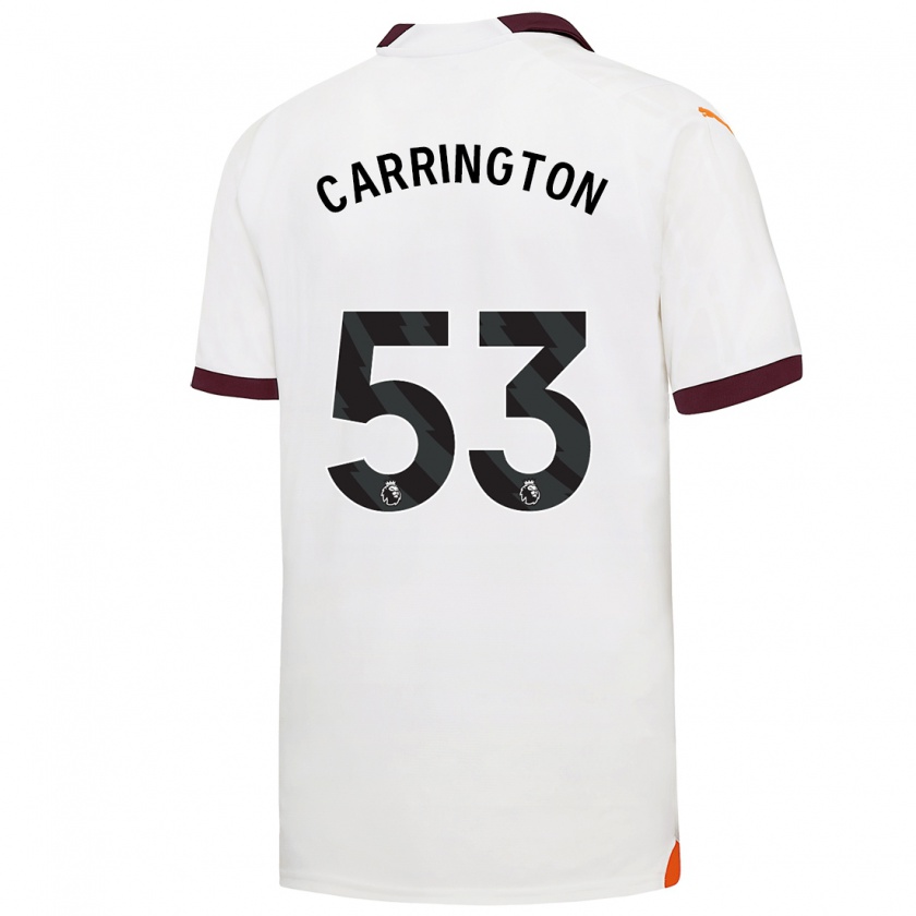 Kandiny Hombre Camiseta Ezra Carrington #53 Blanco 2ª Equipación 2023/24 La Camisa Chile