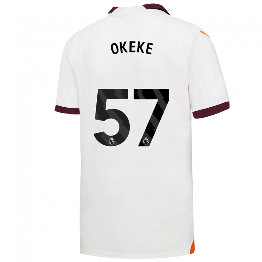 Kandiny Hombre Camiseta Michael Okeke #57 Blanco 2ª Equipación 2023/24 La Camisa Chile