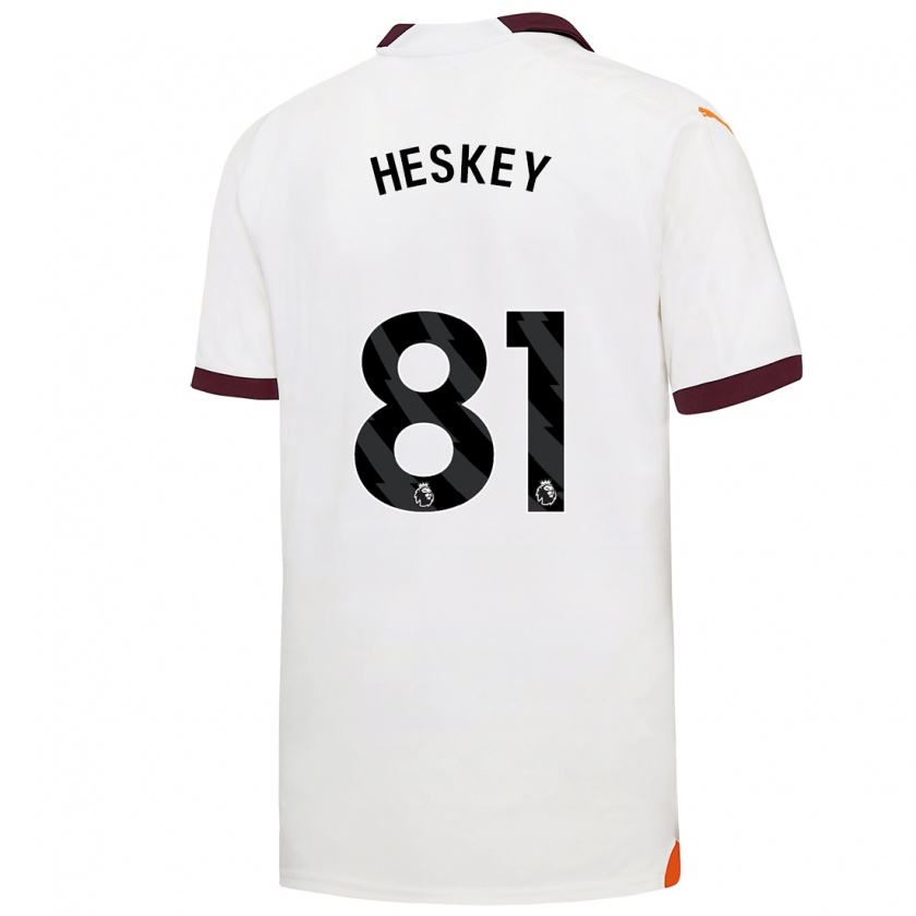 Kandiny Hombre Camiseta Jaden Heskey #81 Blanco 2ª Equipación 2023/24 La Camisa Chile
