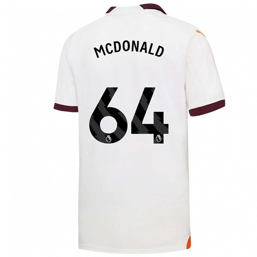 Kandiny Hombre Camiseta Rowan Mcdonald #64 Blanco 2ª Equipación 2023/24 La Camisa Chile