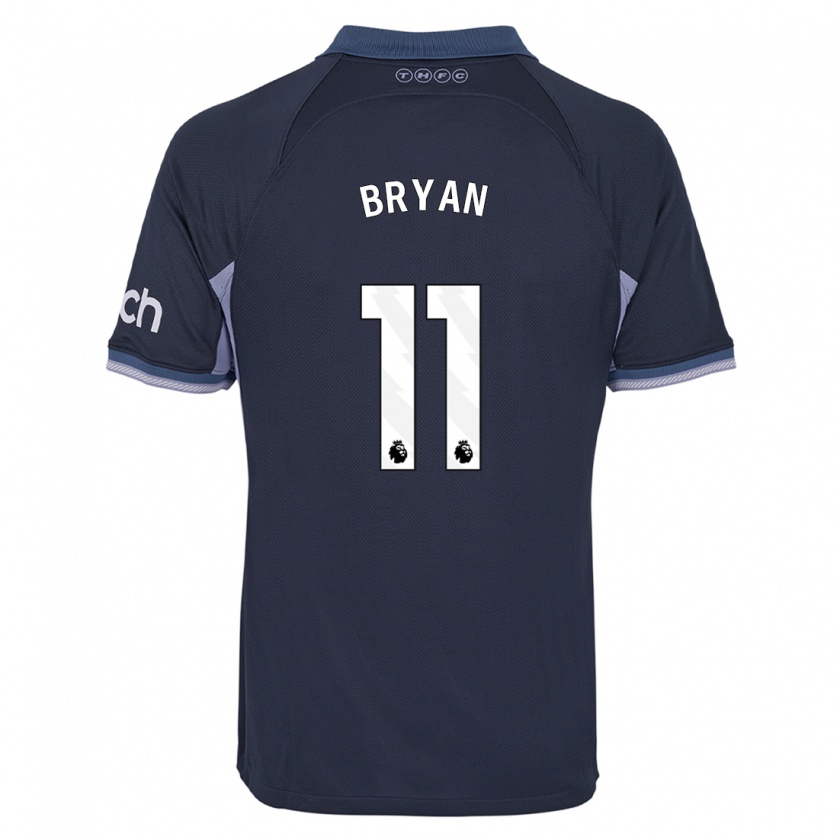 Kandiny Hombre Camiseta Bryan Gil #11 Azul Oscuro 2ª Equipación 2023/24 La Camisa Chile